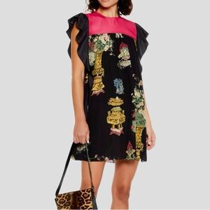 REDValentino Women's Ruffled printed Silk Crepe de Chine Mini Dress